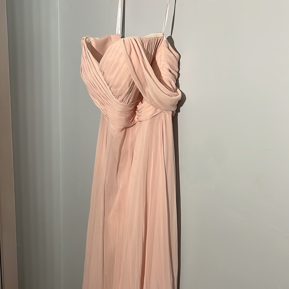 Dessy Collection: Off The Shoulder Draped Chiffon Maxi Dress - Picture 3 of 6